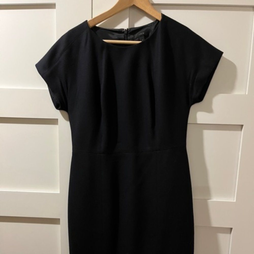 Navy blue JCrew beautiful wool shift dress